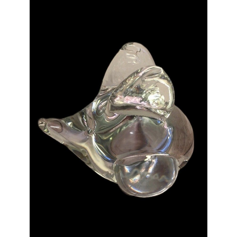Larson Art Glass Mouse Paperweight 4"tall 4 3/4"wide 2 3/4" Vintage 1.5 Pounds
